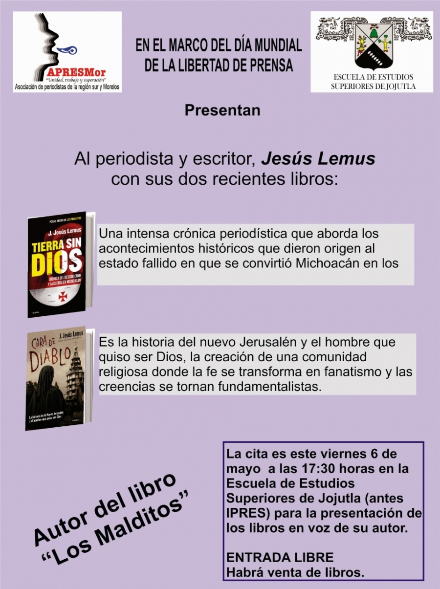 Presentarán dos libros del periodista Jesús Lemus en Jojutla