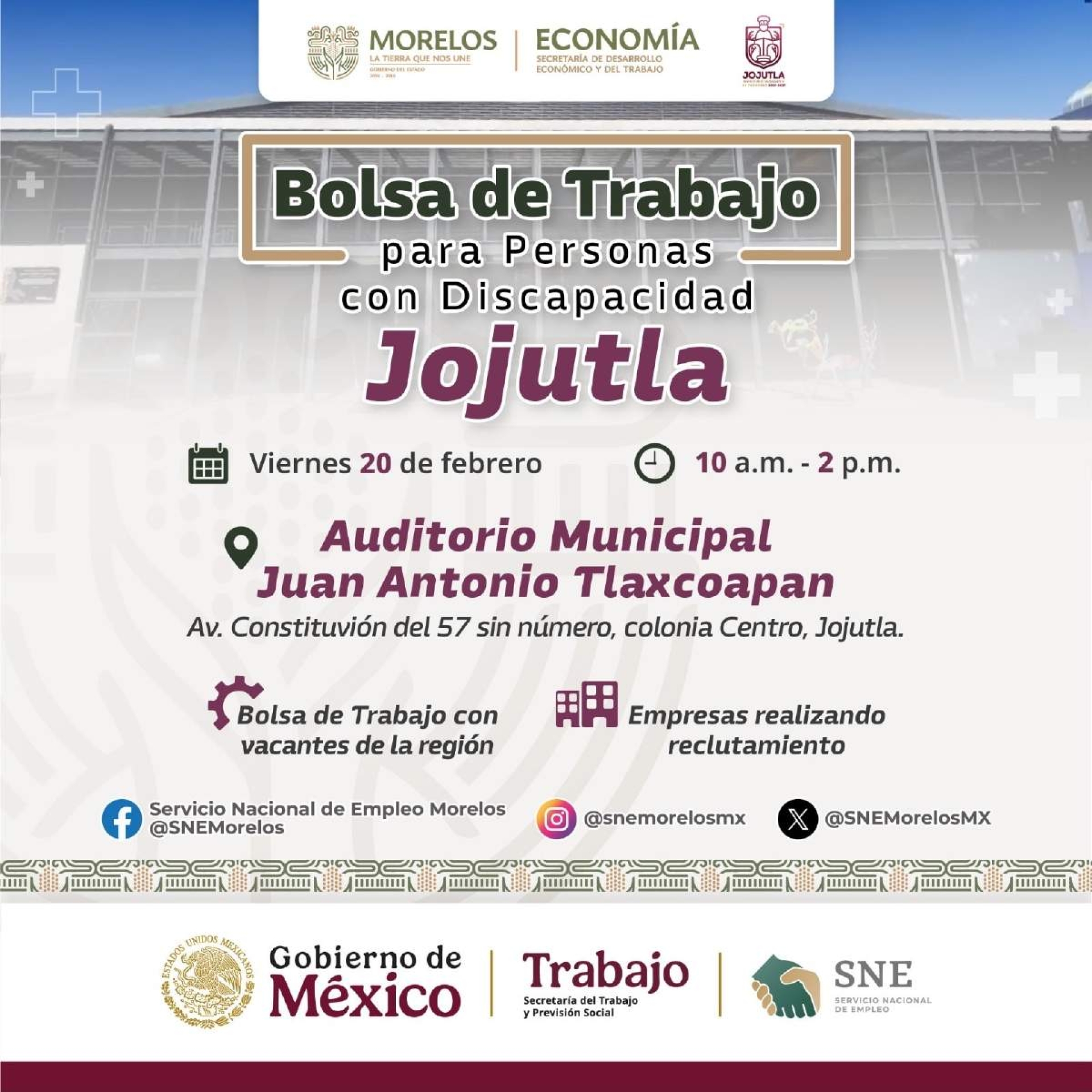 Reclutarán empresas a personas con discapacidad en Jojutla
