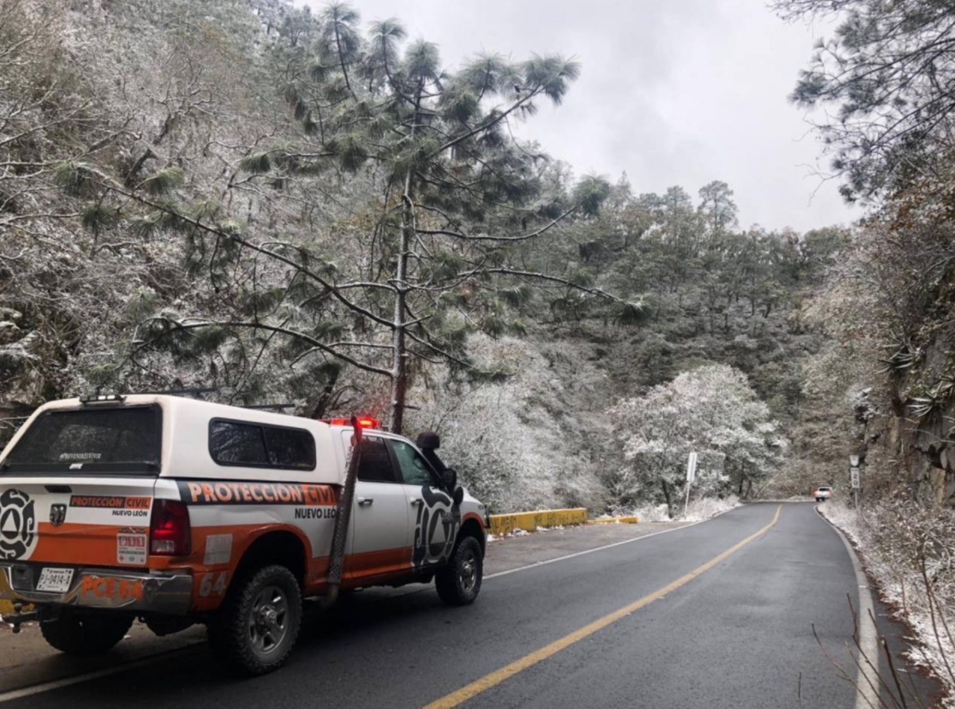 ¡Se pintan de blanco! Cae aguanieve en municipios de NL