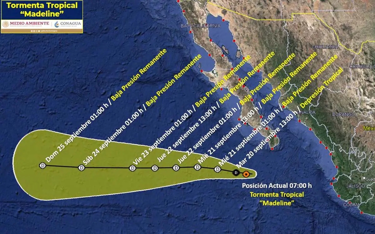Tormenta tropical 'Madeline' se aleja... pero las lluvias seguirán