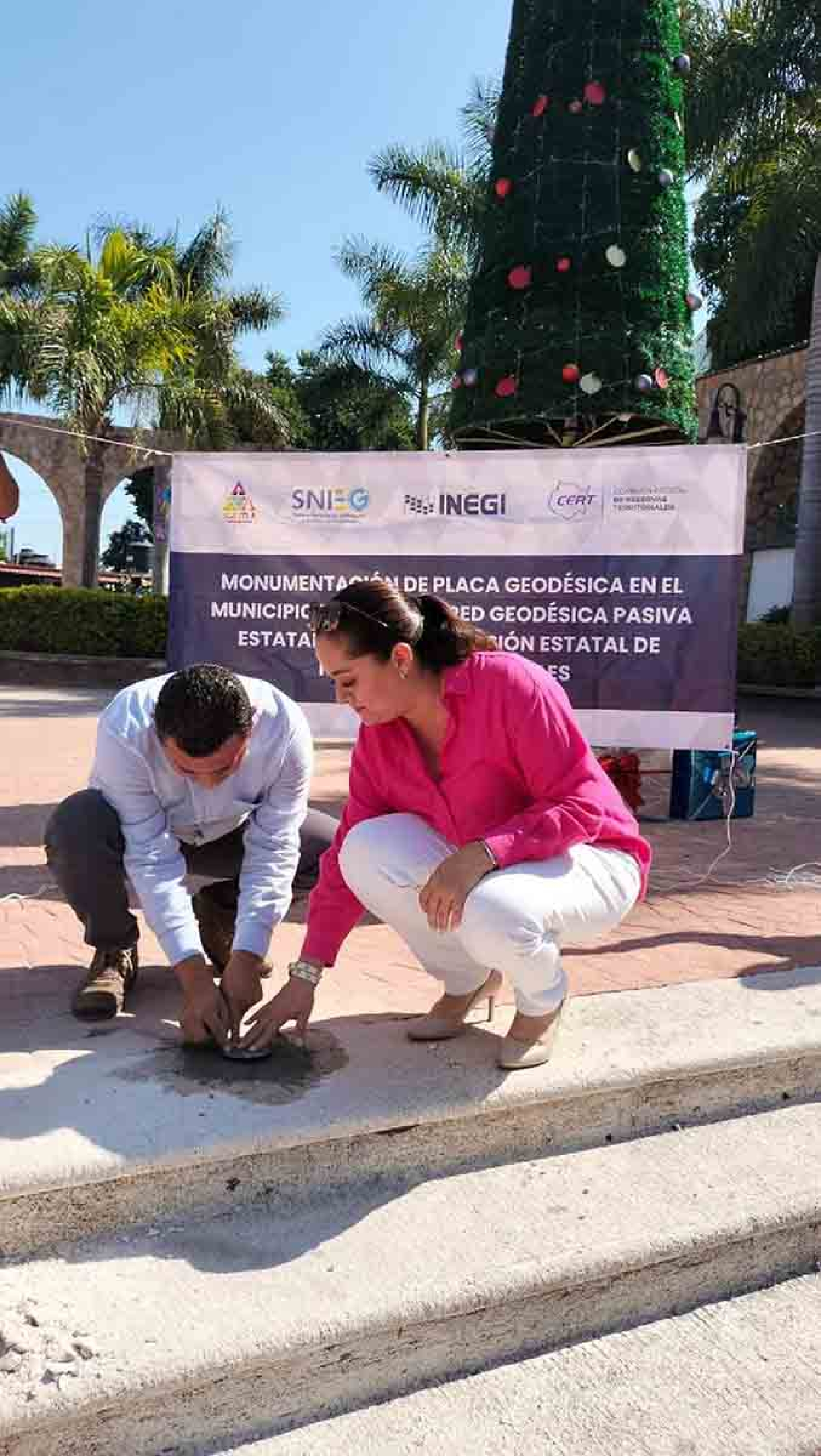 Instalan cuarta placa geodésica en Jojutla