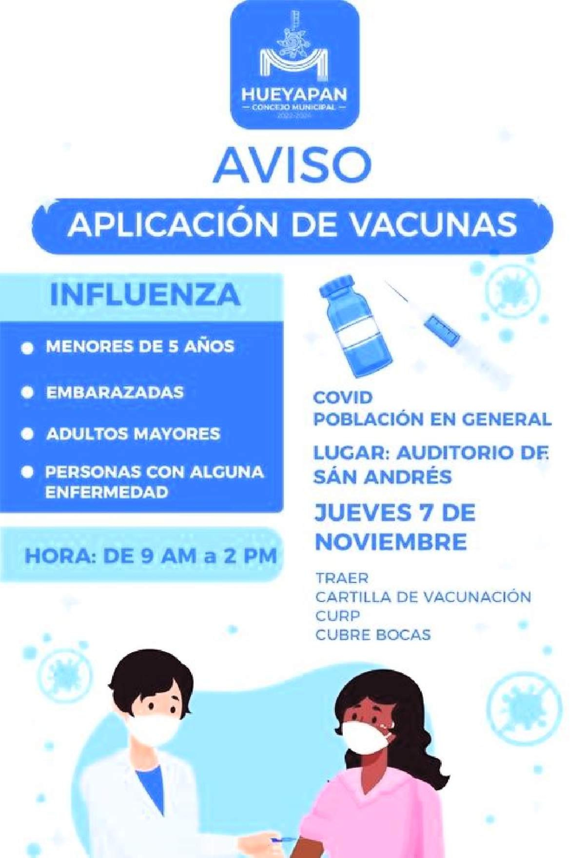 Se prepara Hueyapan para temporada invernal con vacunas