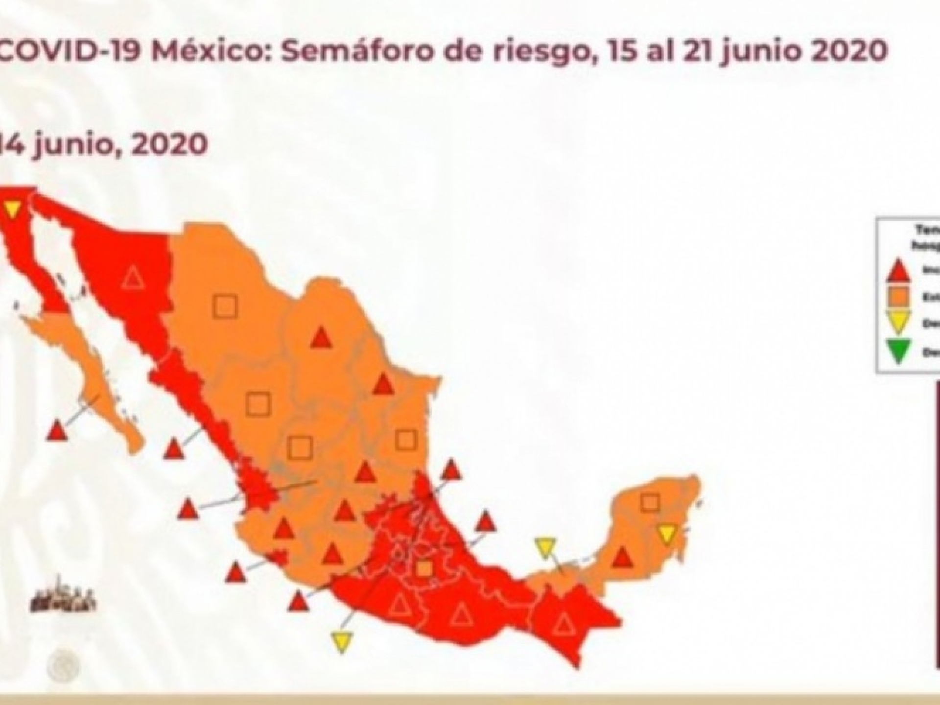 México inicia semana con 16 estados en semáforo naranja