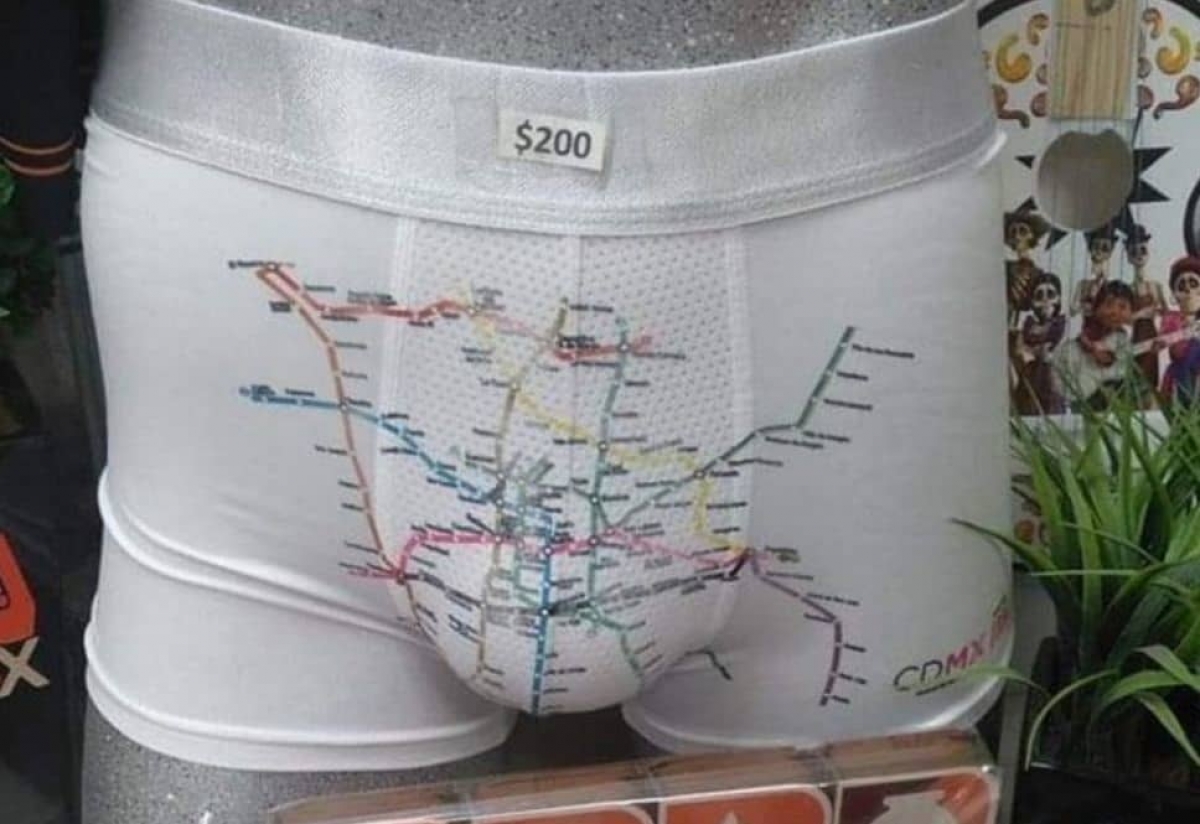 Venden ropa interior con mapa del Metro ¡De Indios Verdes a Taxqueña!