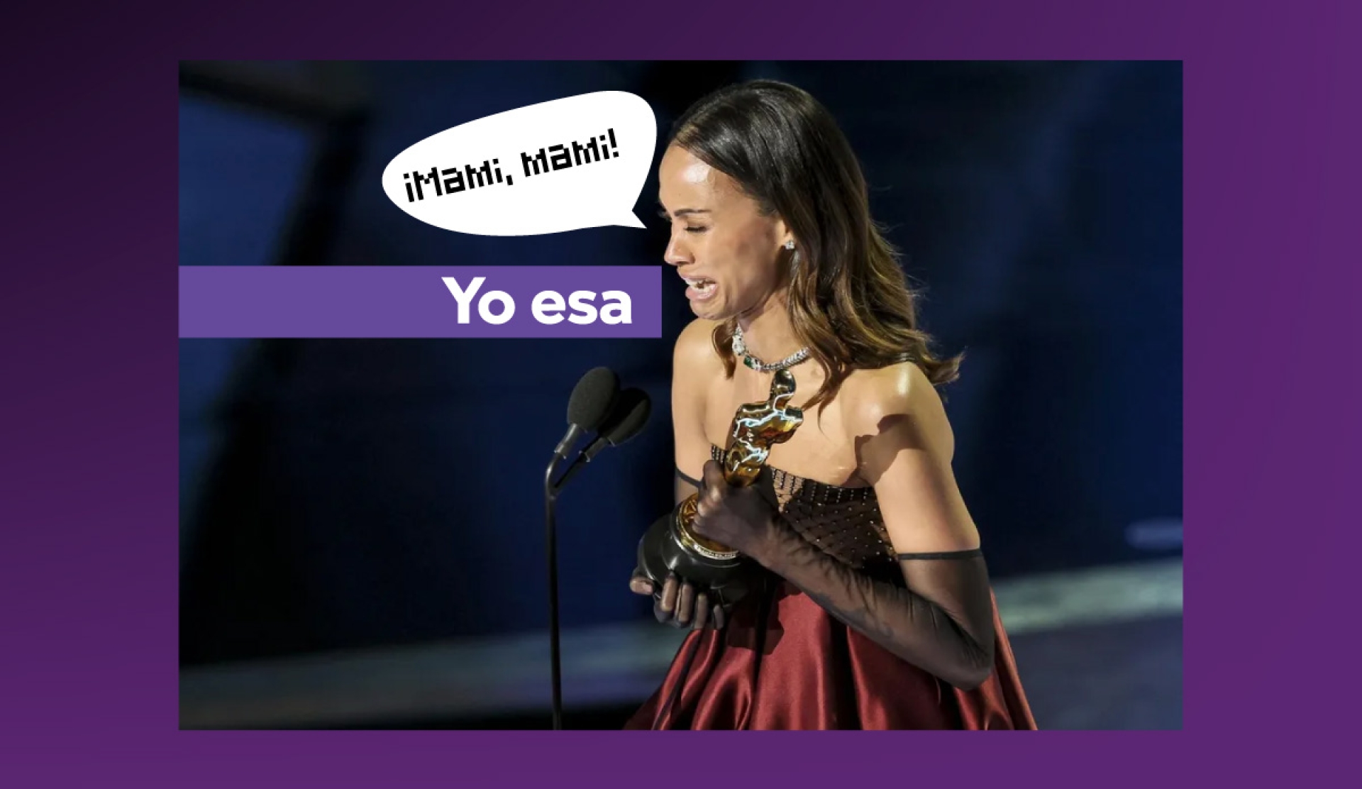 "¡Mami, mami, mamii!" El grito de Zoé Saldaña tras ganar el Óscar que desató una ola de memes