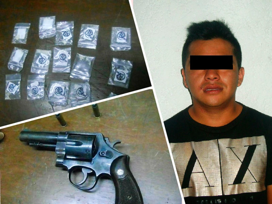 Llevaba 15 dosis de cocaína y un revólver