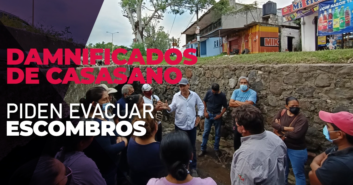 Damnificados de Casasano piden apoyo a alcalde electo para evacuar escombros