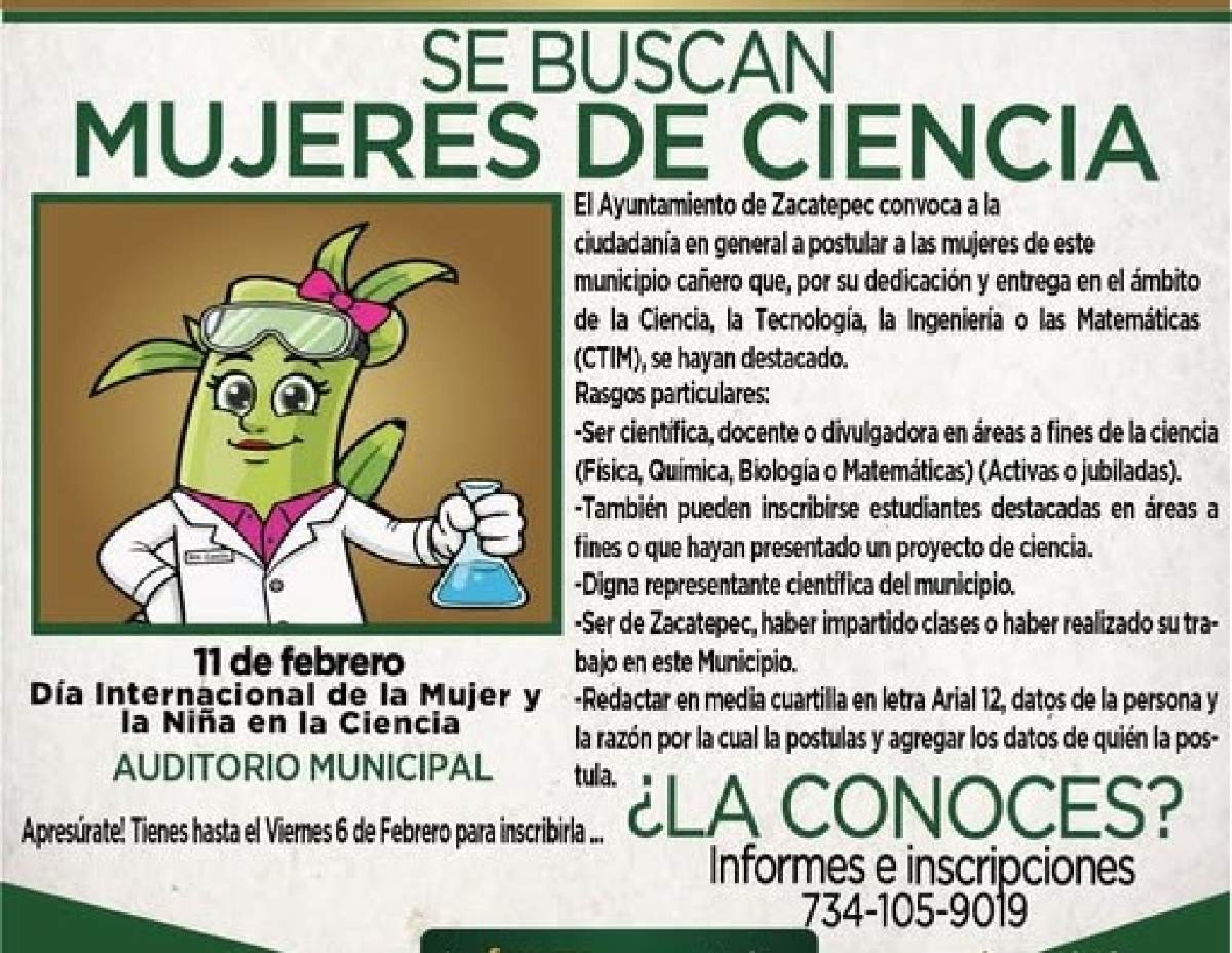 Reconocerán a mujeres científicas en Zacatepec