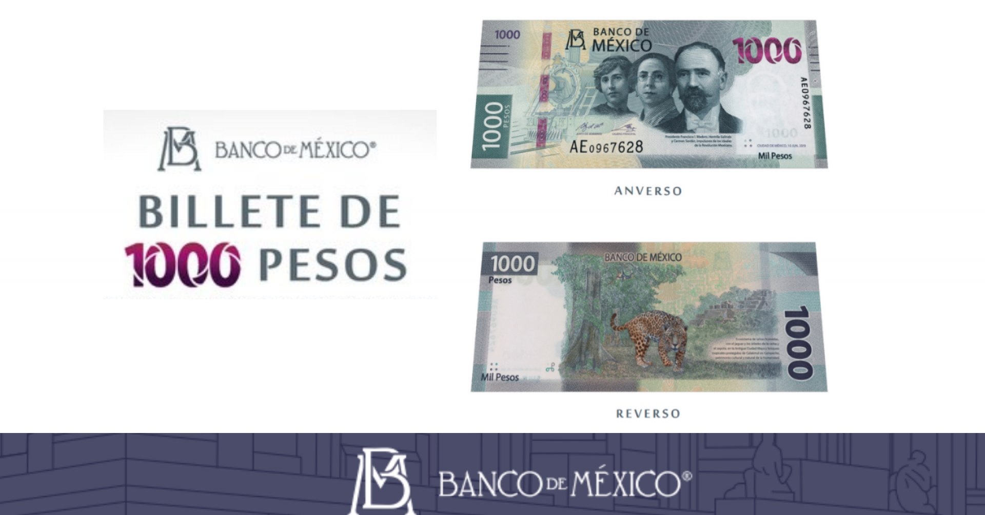 Estas son las características del nuevo billete de 1000 pesos
