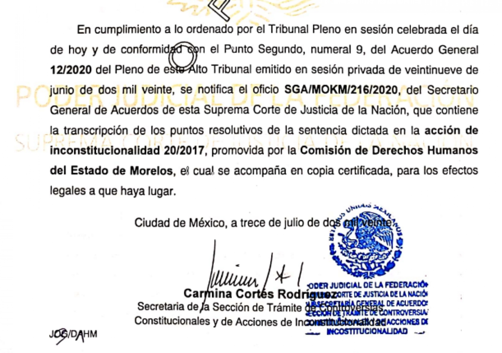 Desde hoy, Carmen Cuevas deja su cargo