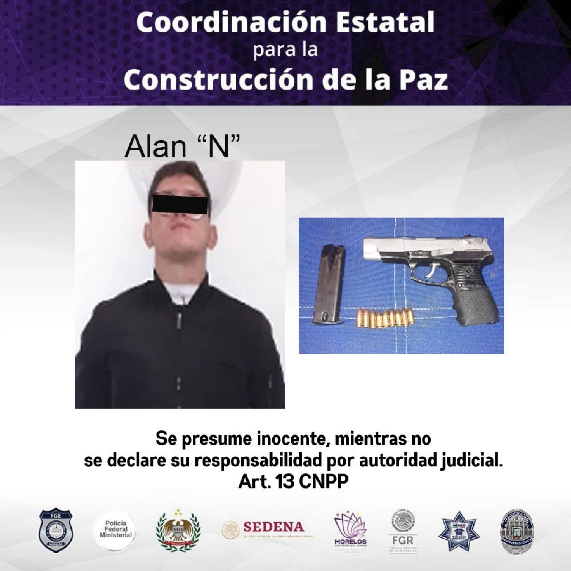 Detiene Policía Morelos a un hombre por portación de arma de fuego, en Yautepec