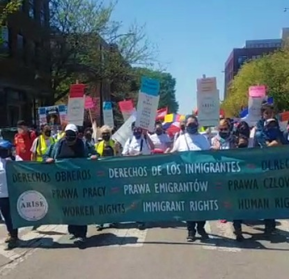 Marcha de inmigrantes en primero de mayo en EEUU