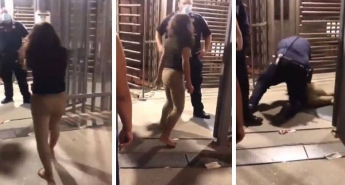 Mujer escupe a un agente migratorio en Mexicali