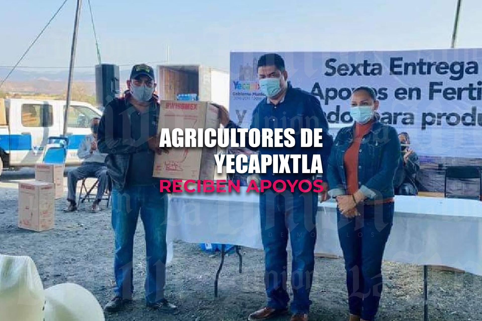 Distribuyen apoyos entre agricultores de Yecapixtla