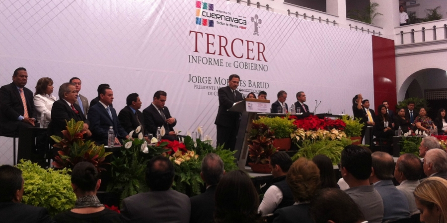 Rinde su tercer informe de gobierno el presidente municipal de Cuernavaca
