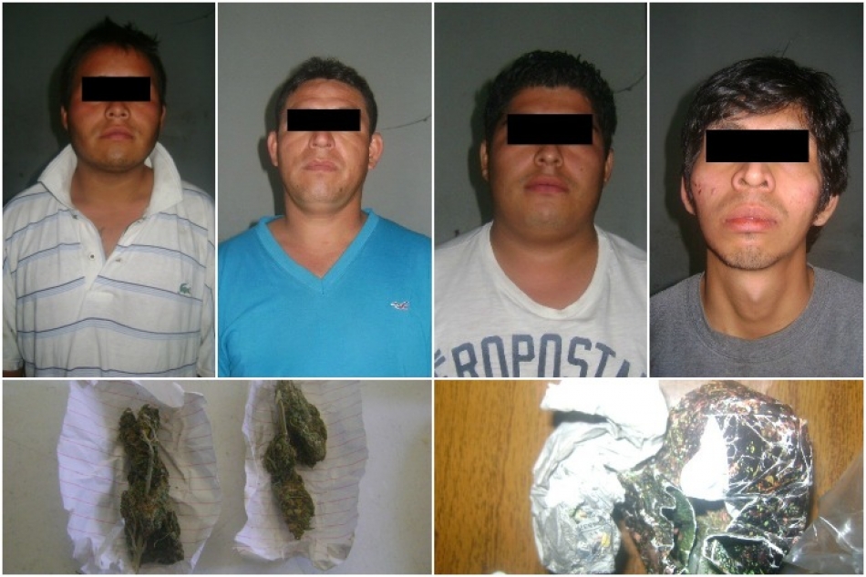 En casos distintos, capturan a cuatro hombres con marihuana