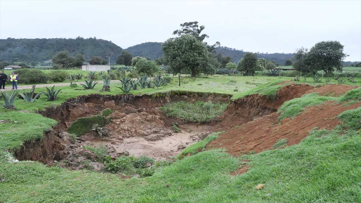 Surge un nuevo socavón en Ahuazotepec Puebla
