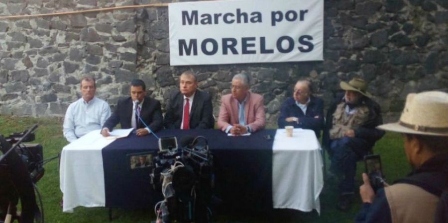 Ofrecen conferencia de prensa líderes que encabezan "Marcha por Morelos"