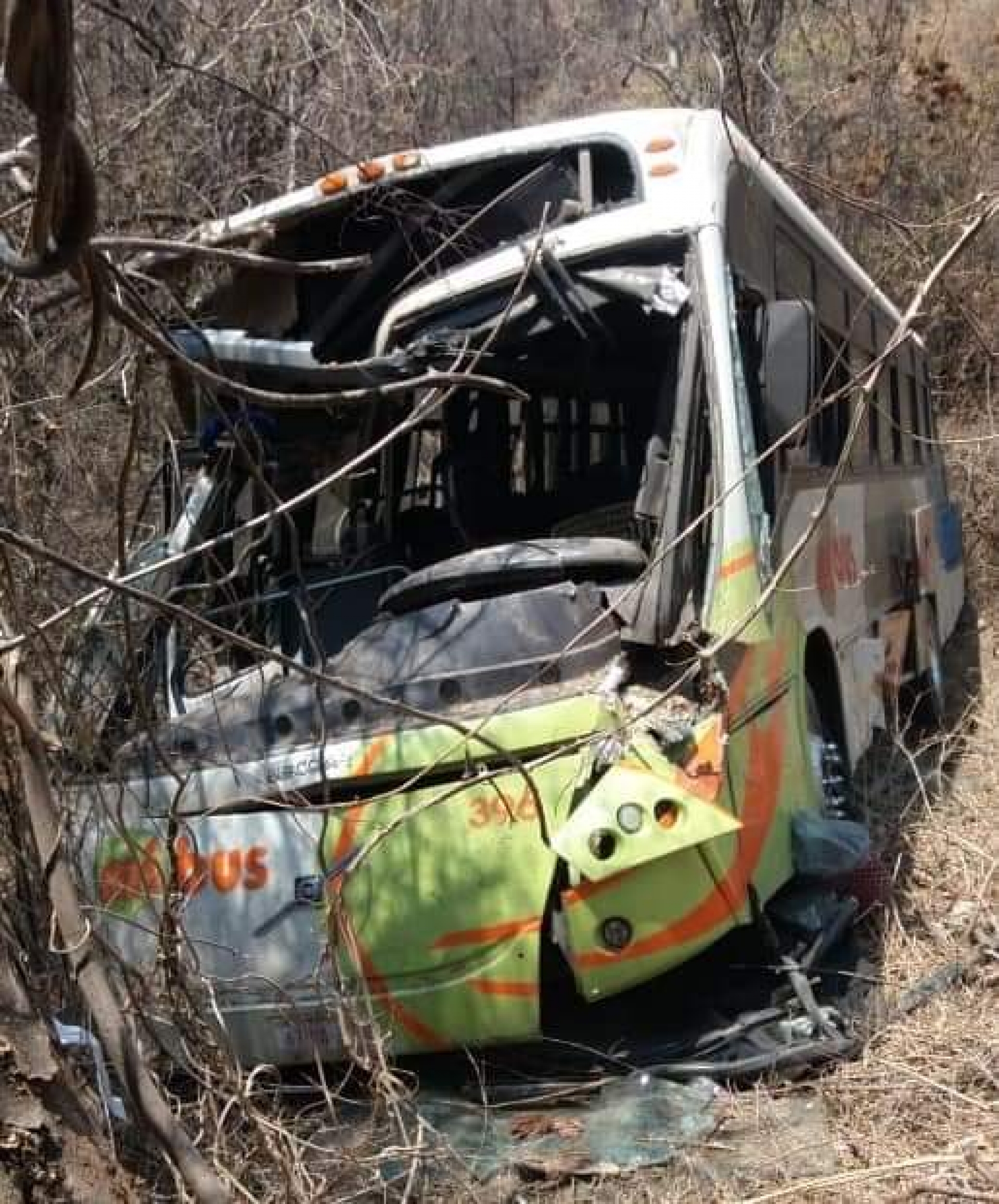 Vuelca autobús en la carretera a las Grutas de Cacahuamilpa
