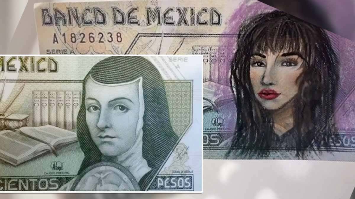 TikToker reemplaza a Sor Juana por Selena en billete de 200 pesos