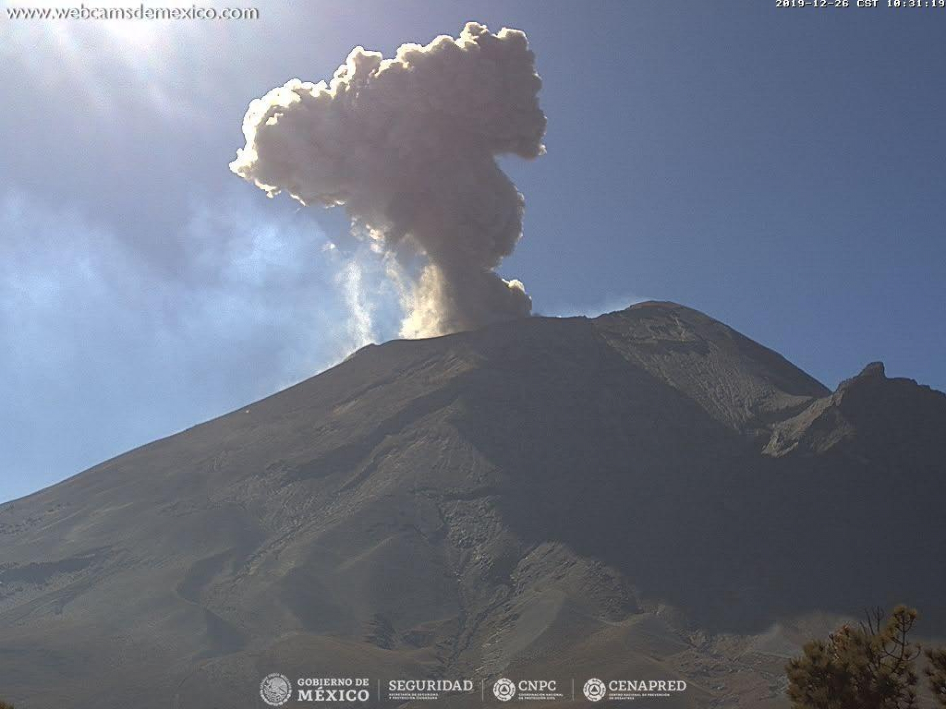 Identifican sistemas de monitoreo 167 exhalaciones del Popocatépetl