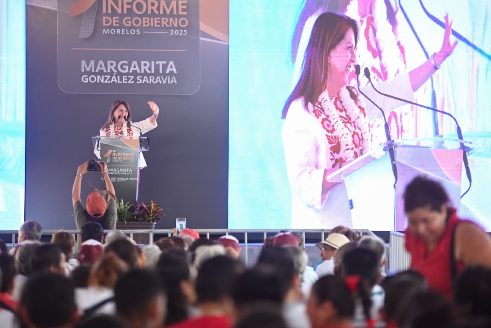 Rinde cuentas Margarita González Saravia ante habitantes de la región sur de Morelos