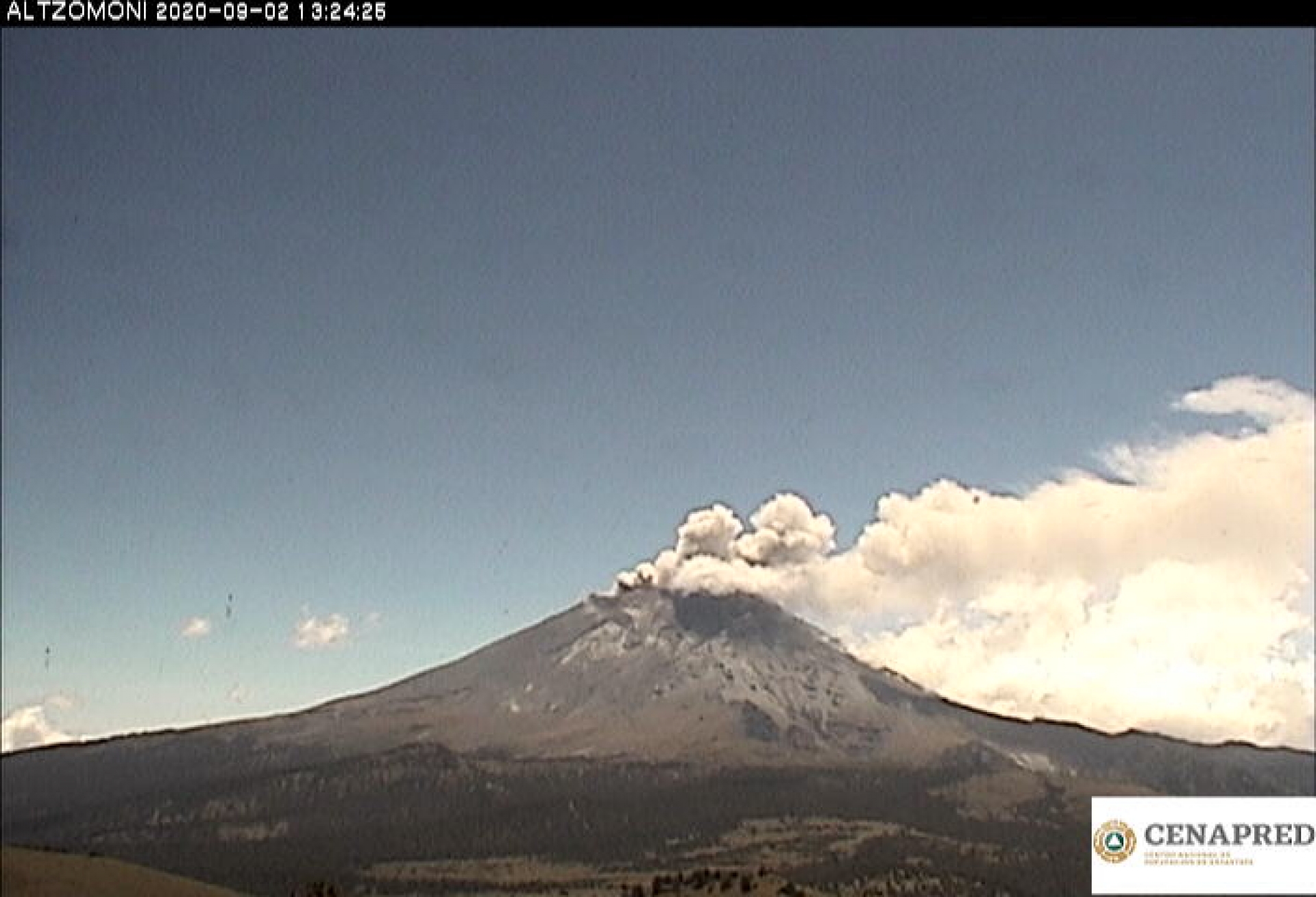 Identifican sistemas de monitoreo 223 exhalaciones del volcán Popocatépetl