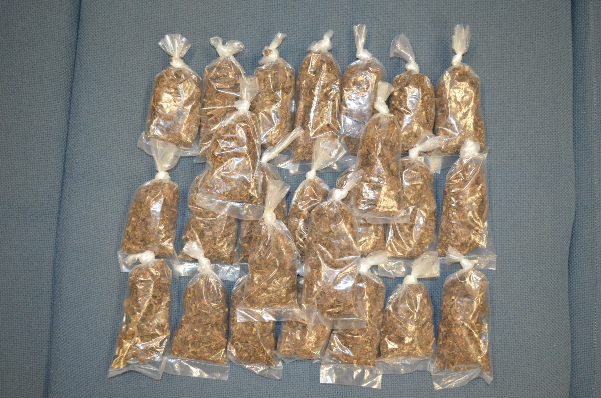 Les hallaron 25 envoltorios de marihuana