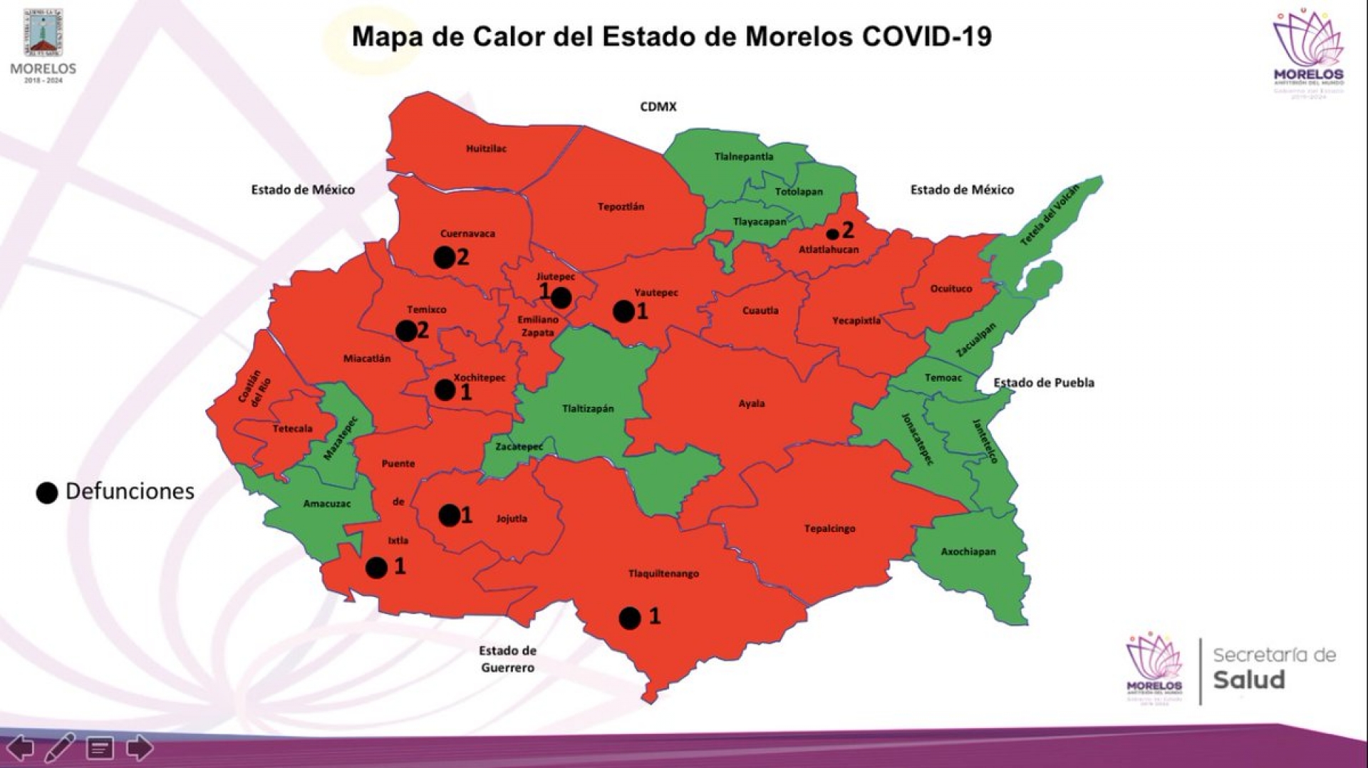 En Morelos, autoridades reportan 89 casos confirmados de Covid-19 y 12 defunciones