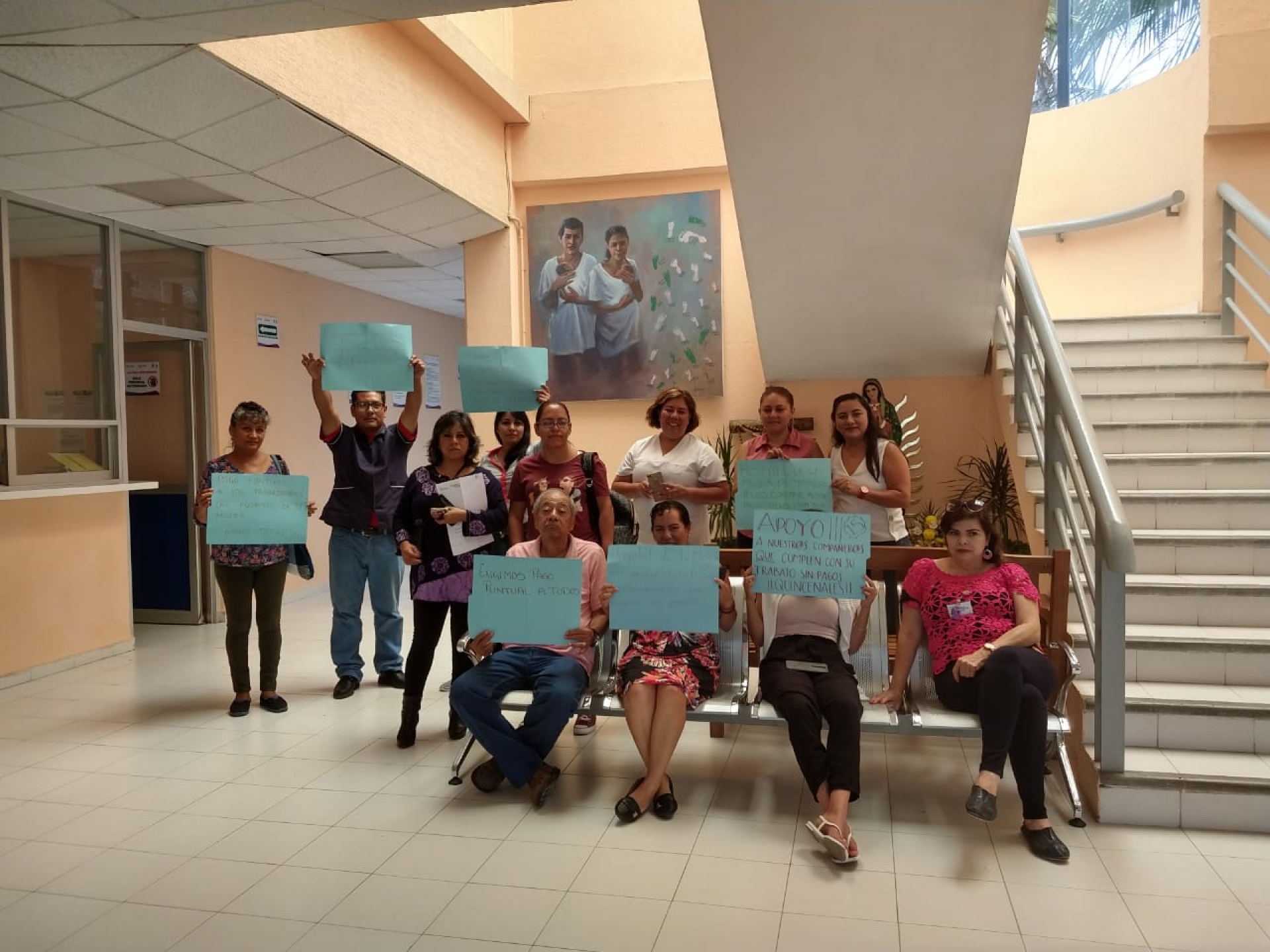 Paran labores sindicalizados de Salud ante falta de pago de quincena
