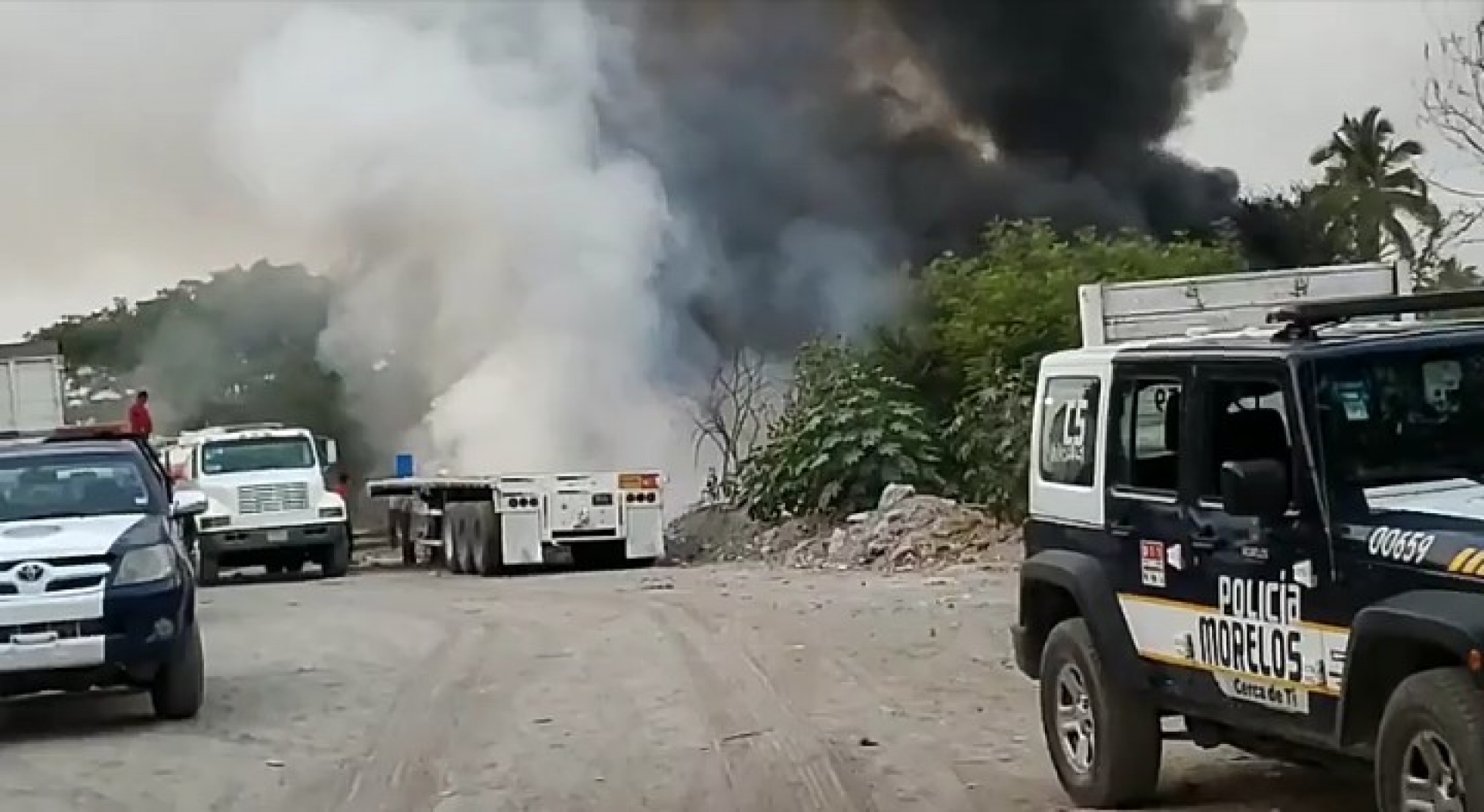 Se registra incendio en un taller mecánico en el poblado de Galeana