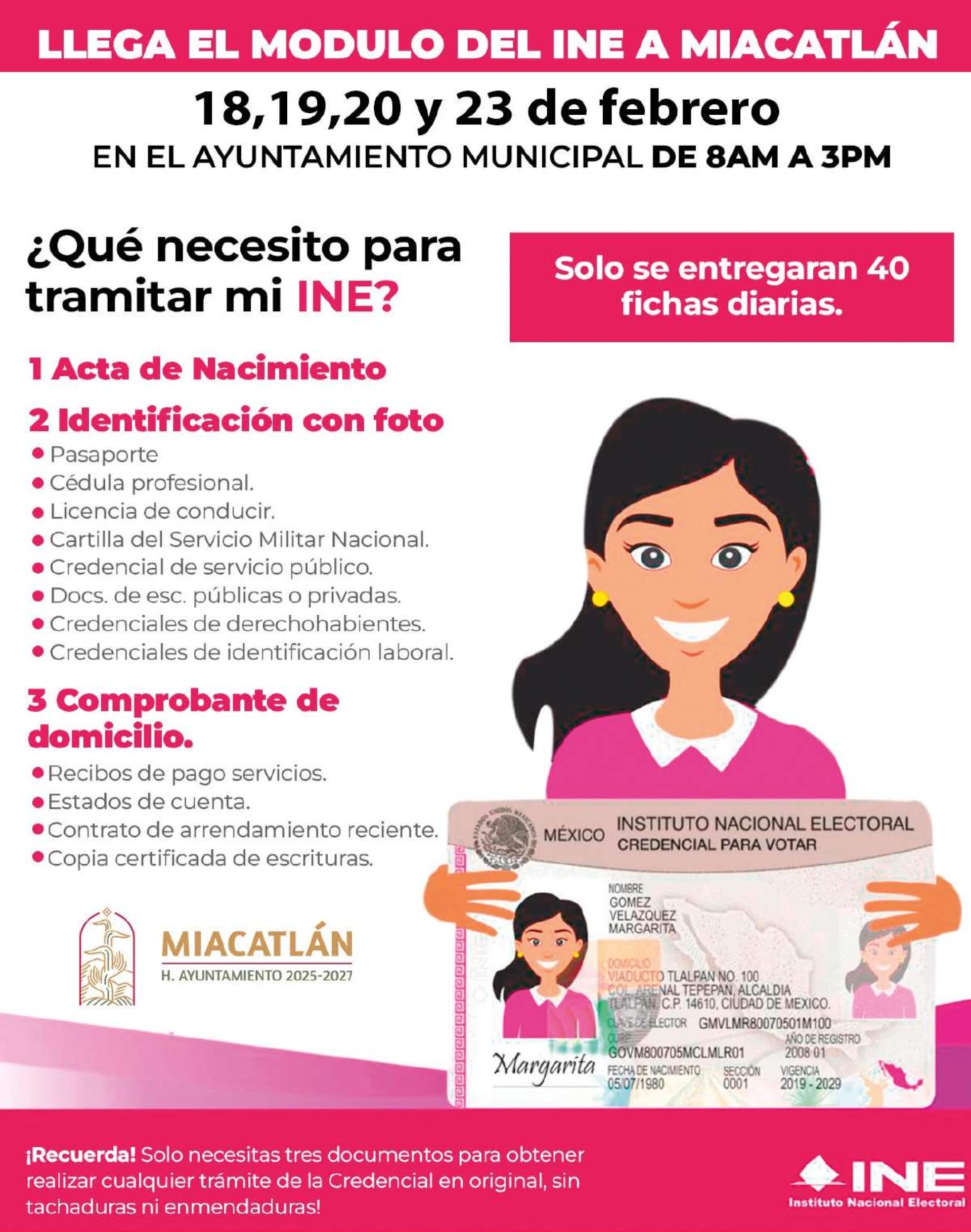 Instalará INE módulo de atención en Miacatlán