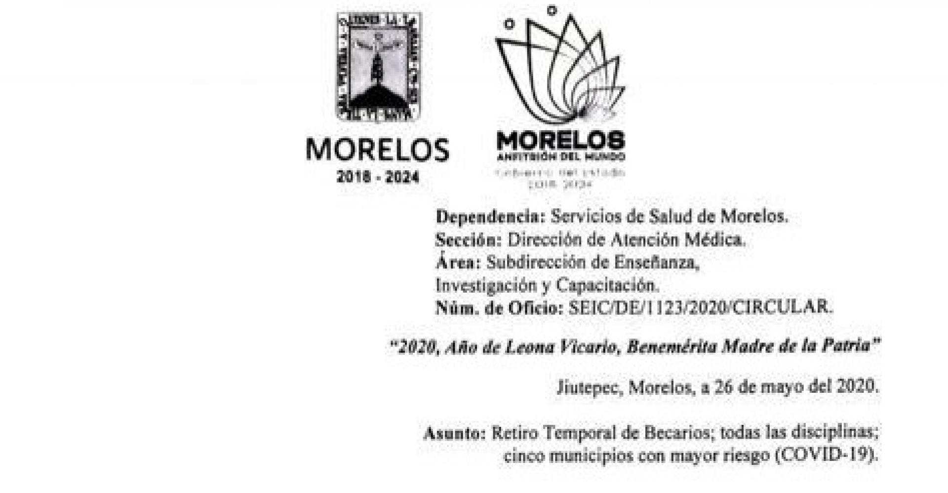 Retiran a pasantes y becarios en municipios con mayor incidencia de covid-19
