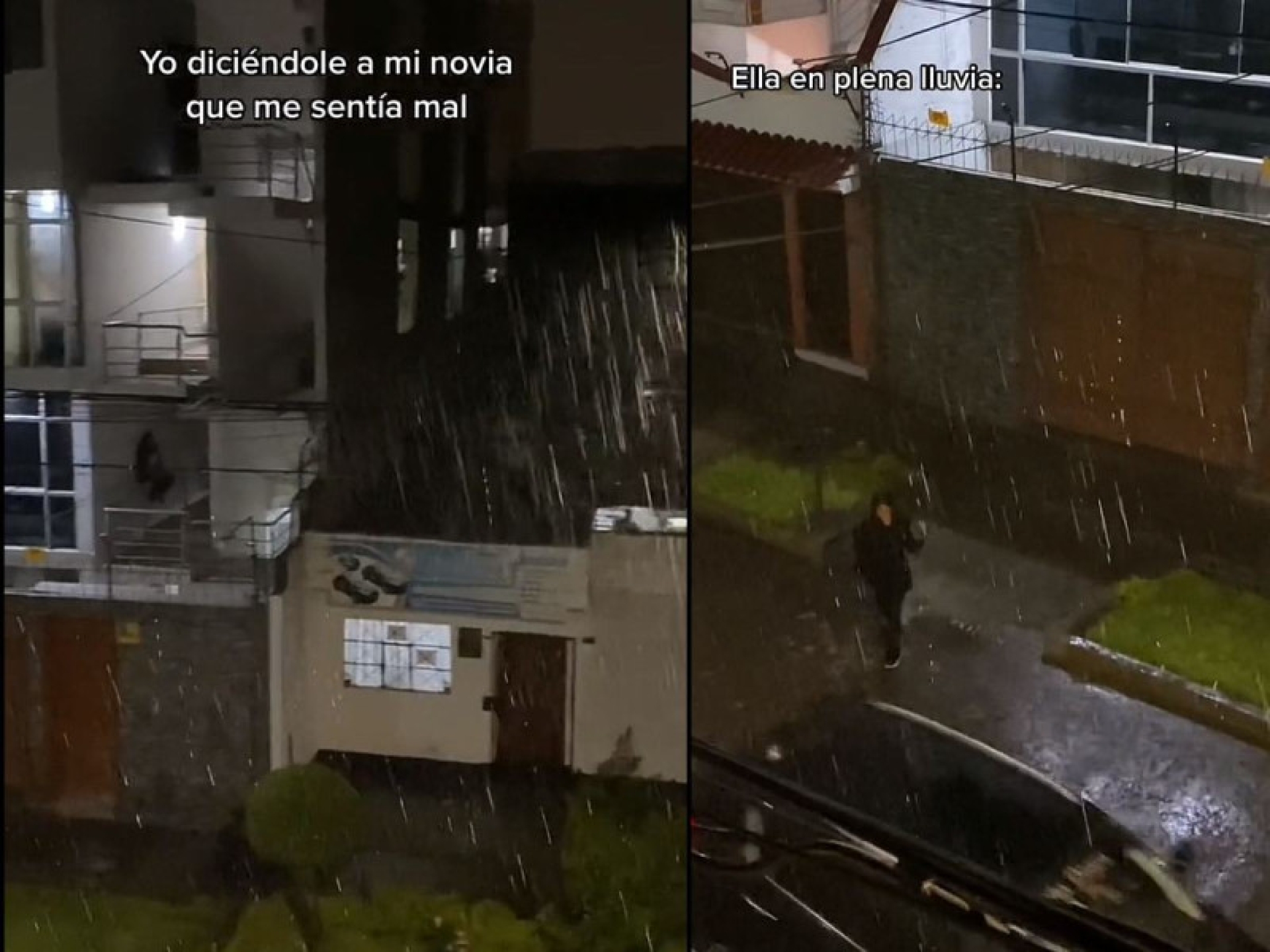 La llaman 'Romea': Mujer camina bajo la lluvia para ver a su novio enfermo