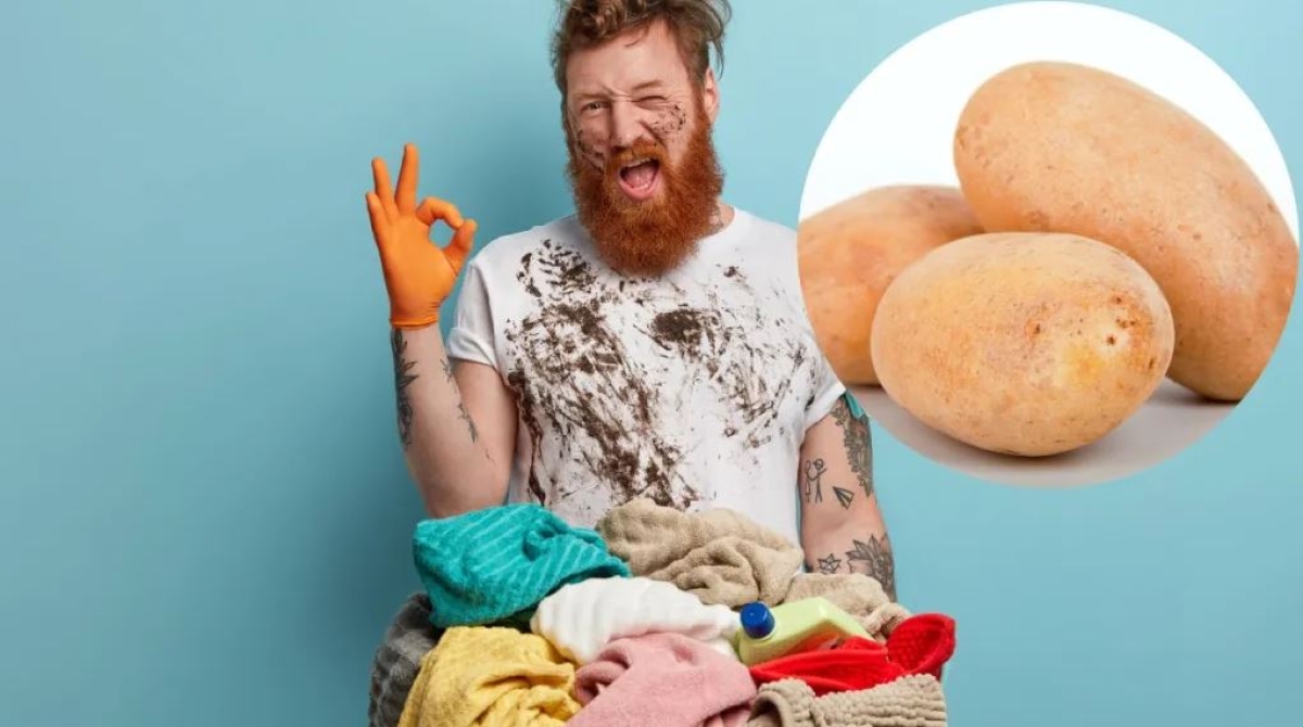 Truco con una papa para eliminar manchas muy pegadas en la ropa, sin desgastarla