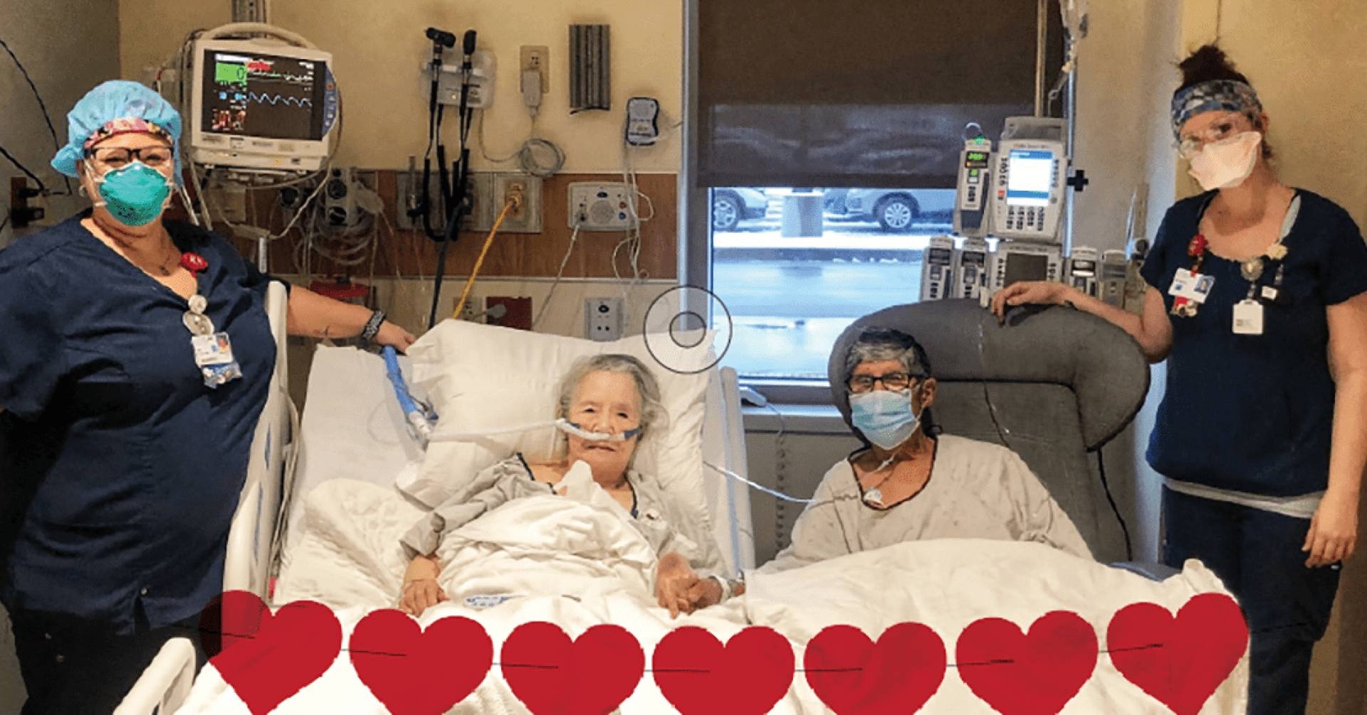 Gran detalle: enfermeras organizan cena romántica para abuelitos con coronavirus