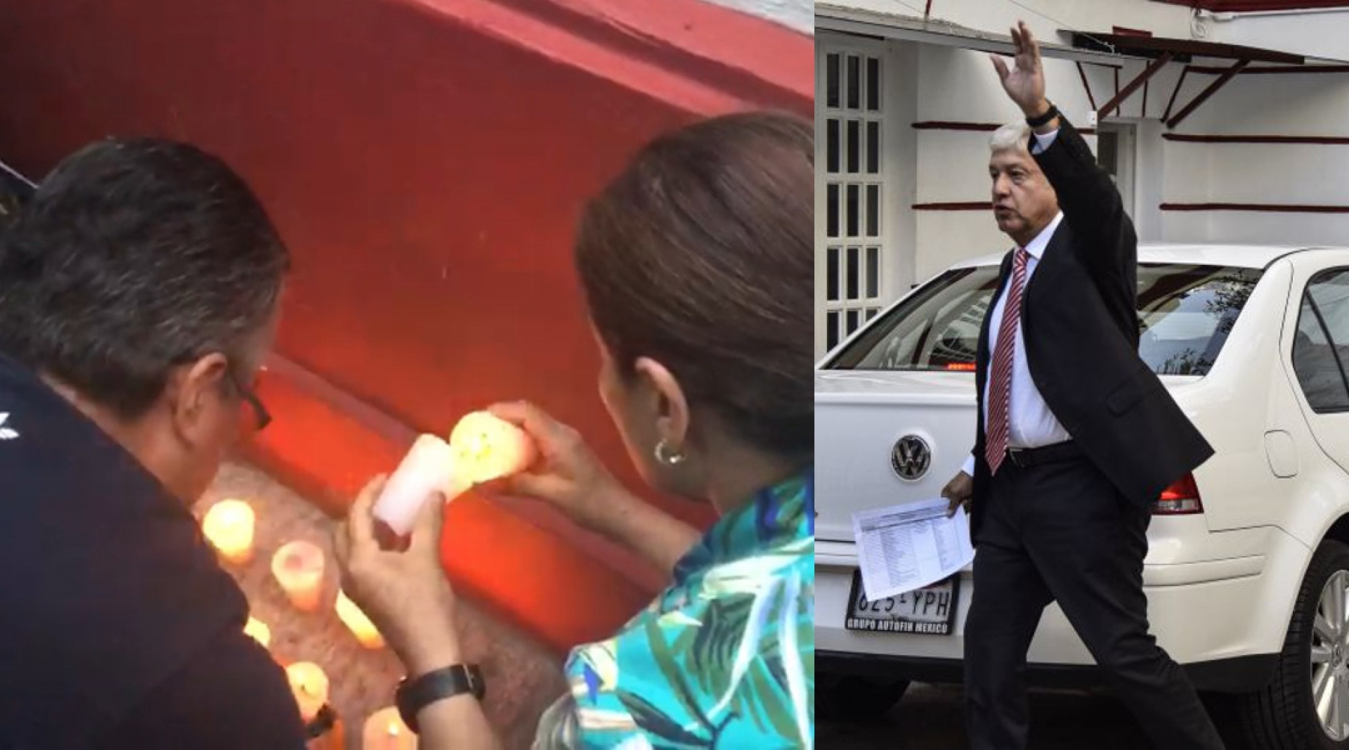 Simpatizantes de AMLO montan un altar para que lo proteja
