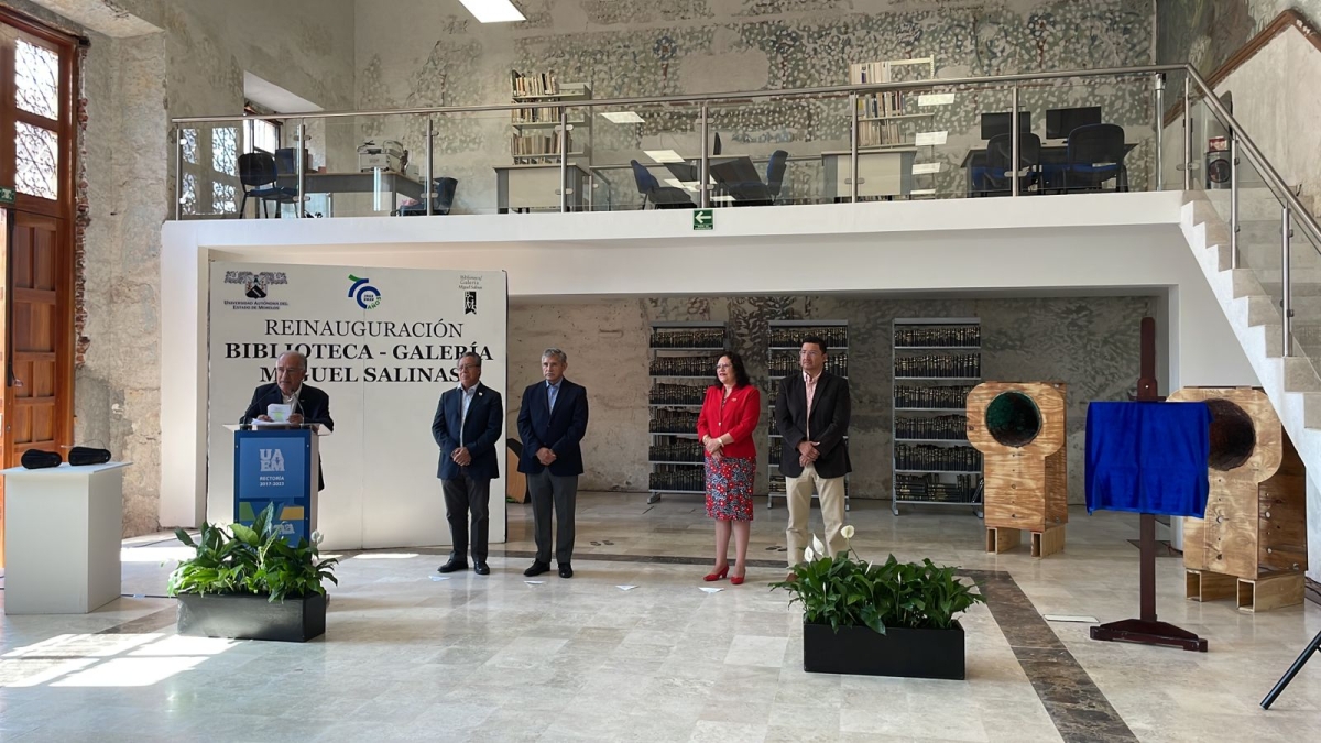 Encabeza rector de UAEM reinauguración de la biblioteca-galería 'Miguel Salinas'
