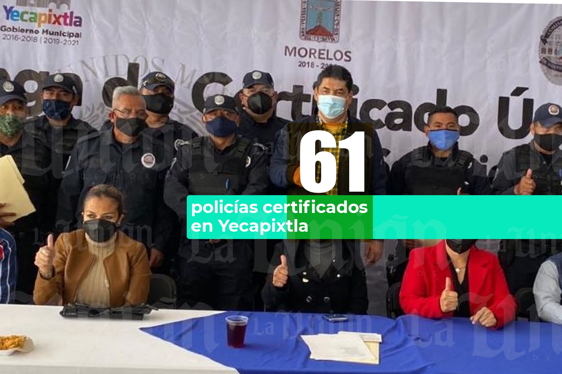 Entregan certificados a 61 policías de Yecapixtla
