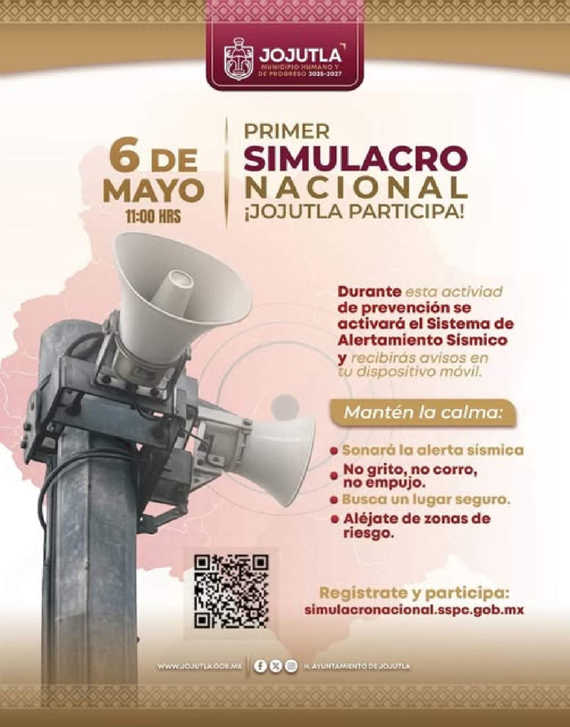 Jojutla participará en el simulacro nacional de hoy