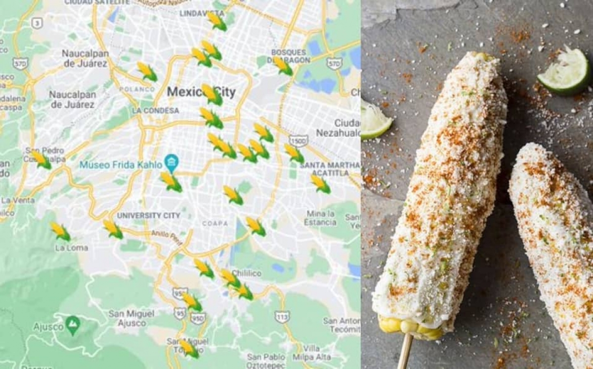 Crean mapa de elotes y esquites en CDMX