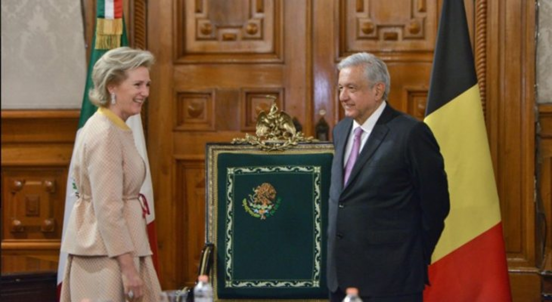 AMLO recibe en Palacio Nacional a la Princesa Astrid de Bélgica y a su delegación de 137 empresas