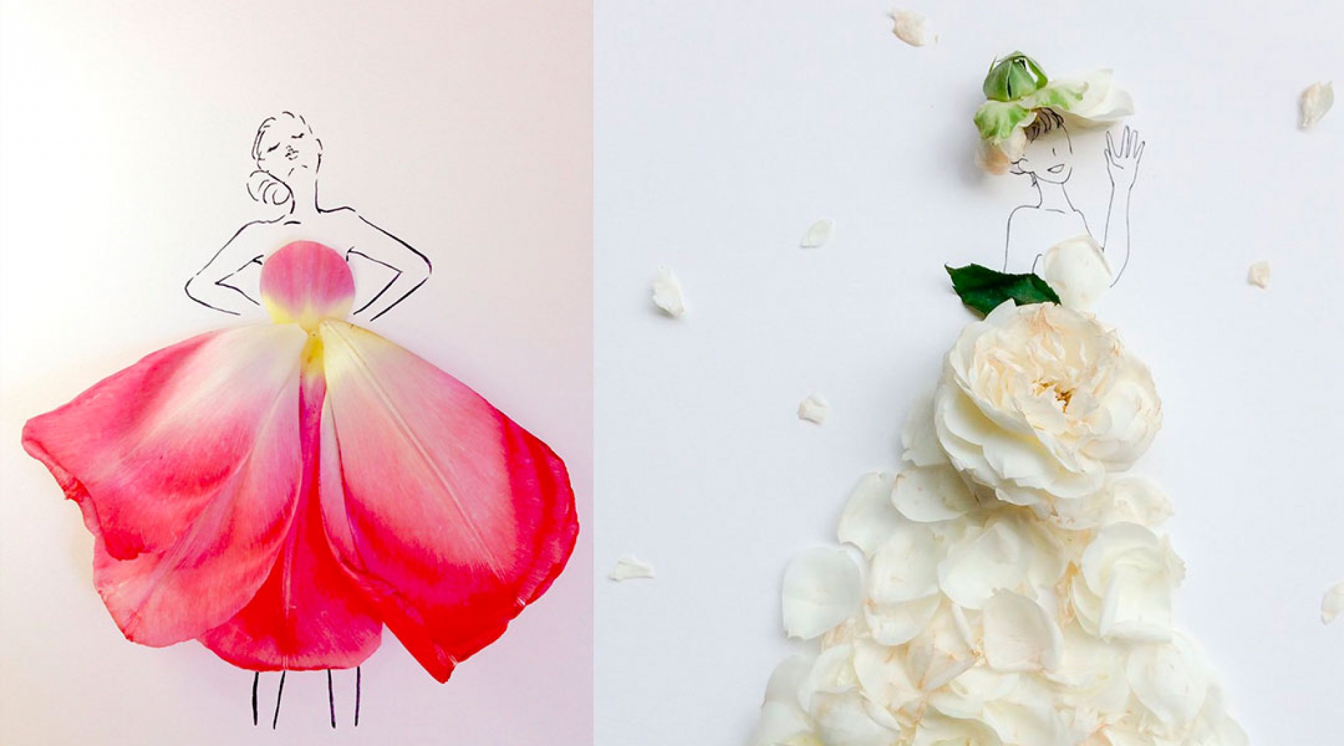 Preciosos vestidos hechos con flores