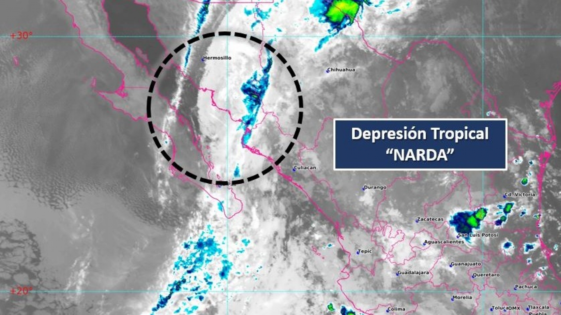 'Narda' se degrada a depresión tropical