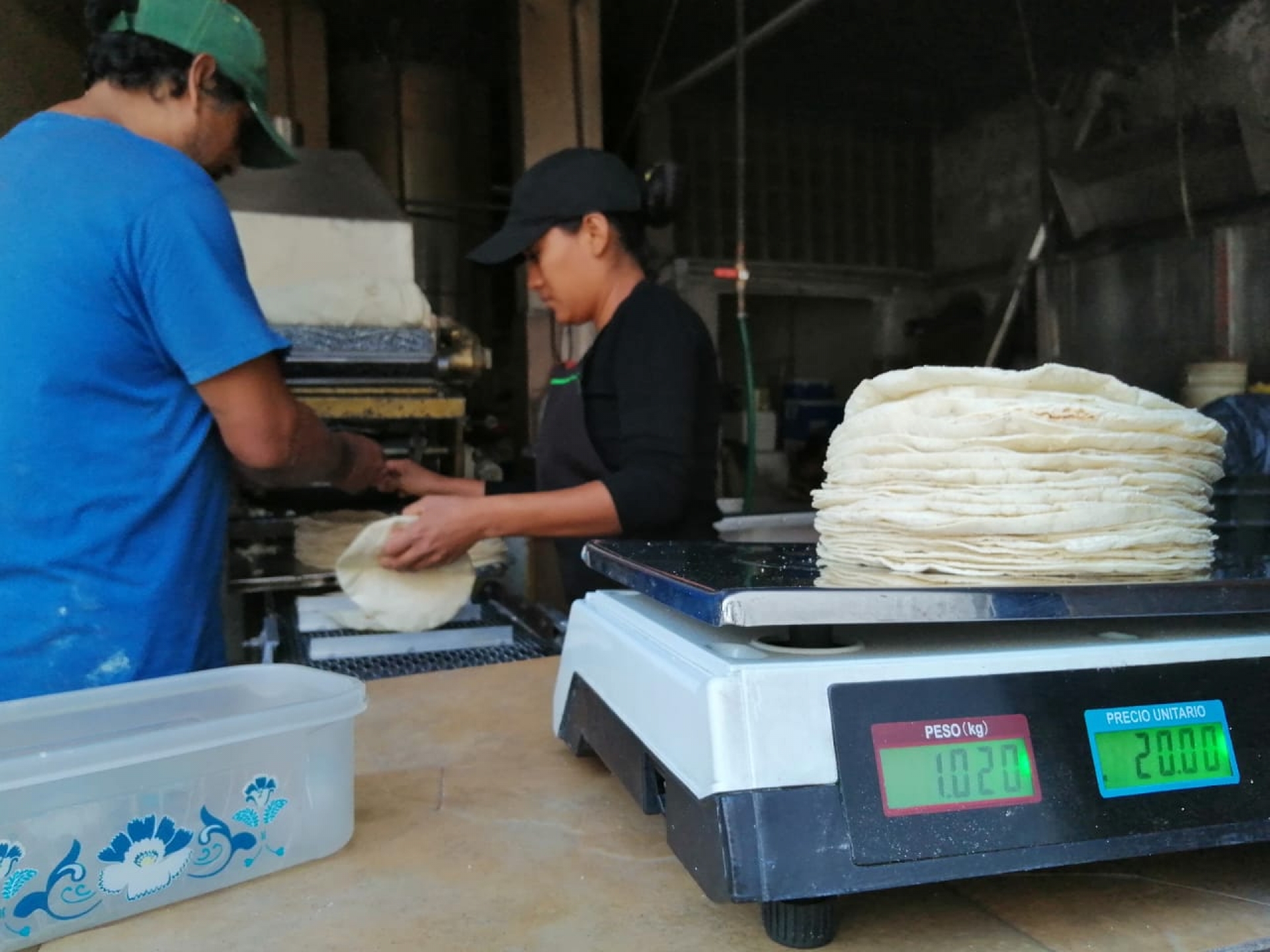 20 pesos, el precio del kilo de tortilla