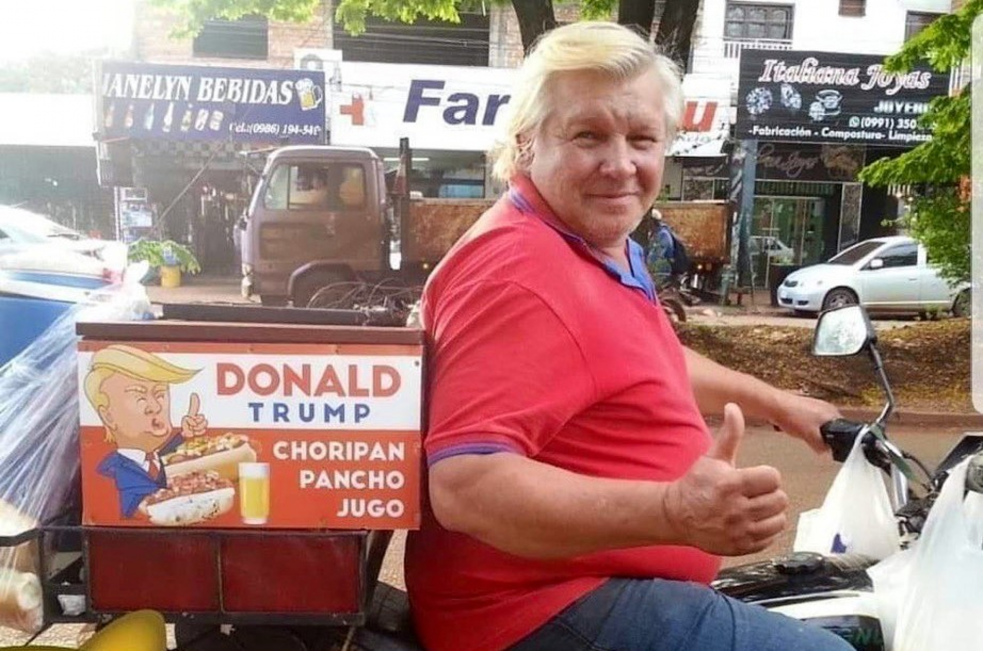 "Trump paraguayo" se hace viral; vende comida rápida