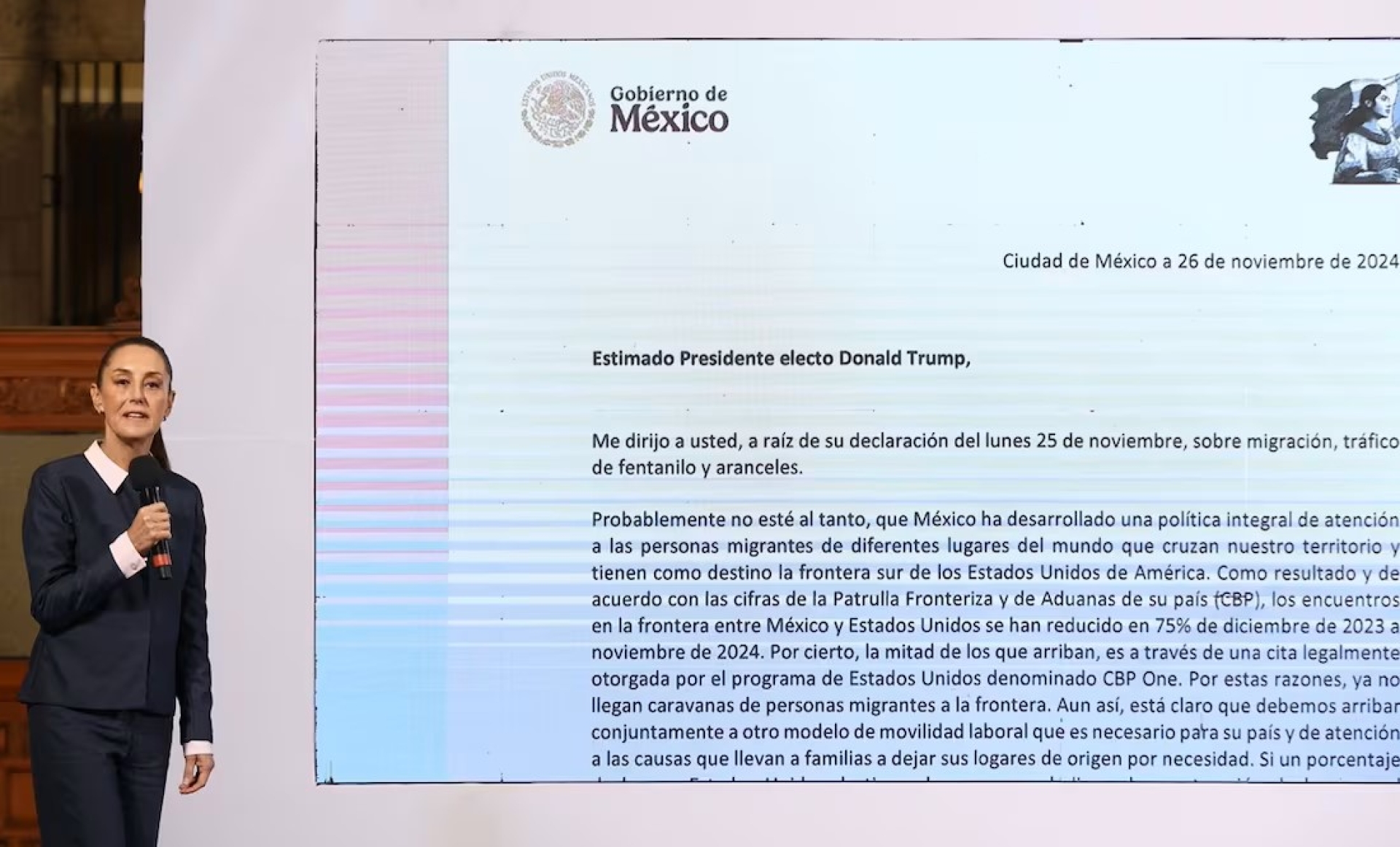 Sheinbaum responde a Trump: 'A un arancel vendrá otro, pongamos fin a amenazas'