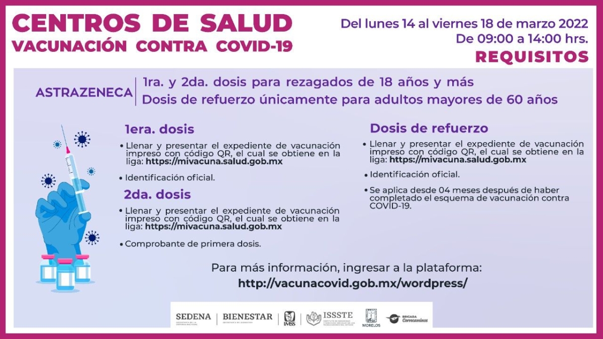 Impulsan autoridades plan de vacunación contra covid-19 en unidades médicas