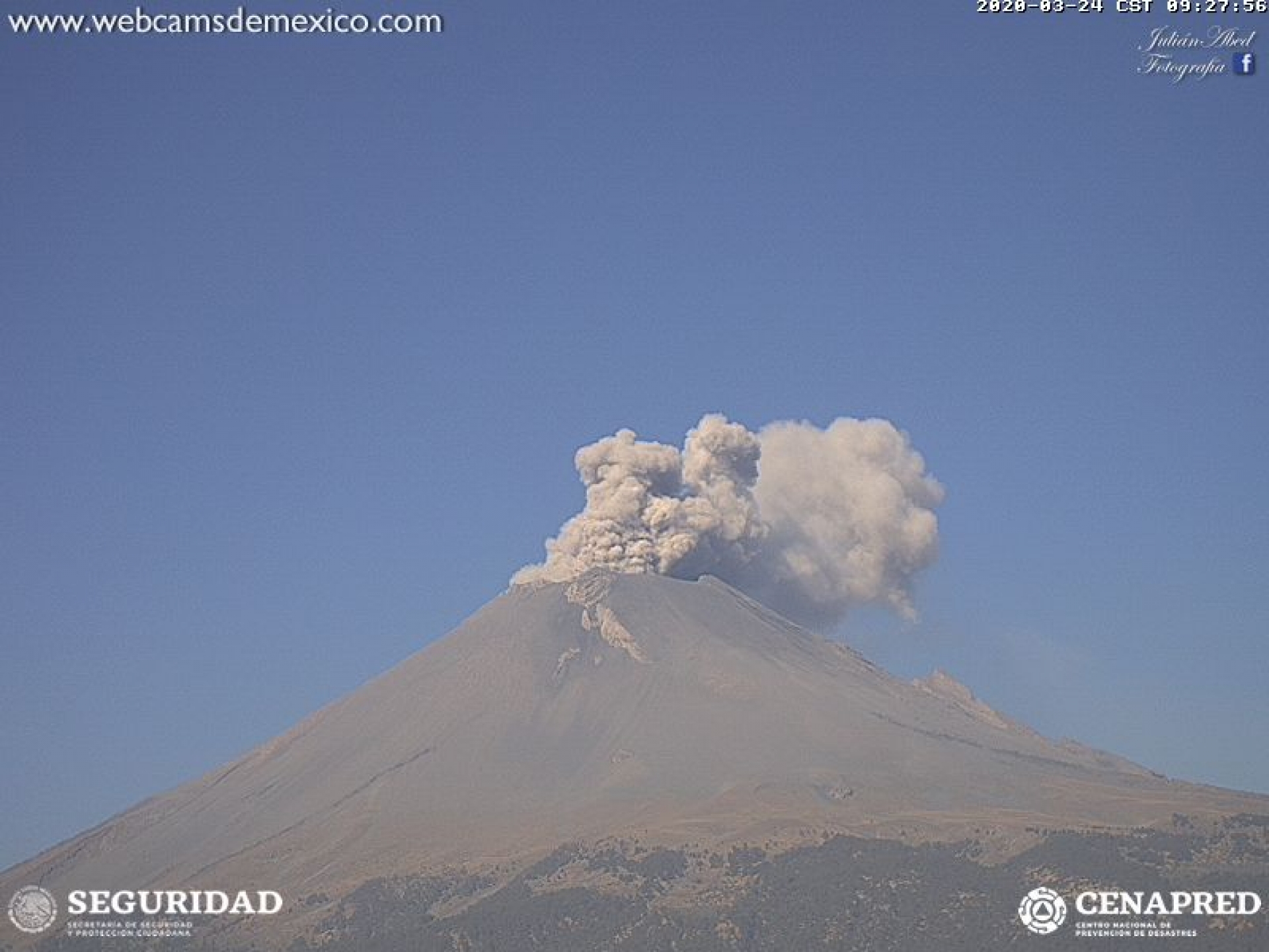 Identifican sistemas de monitoreo 163 exhalaciones del volcán Popocatépetl