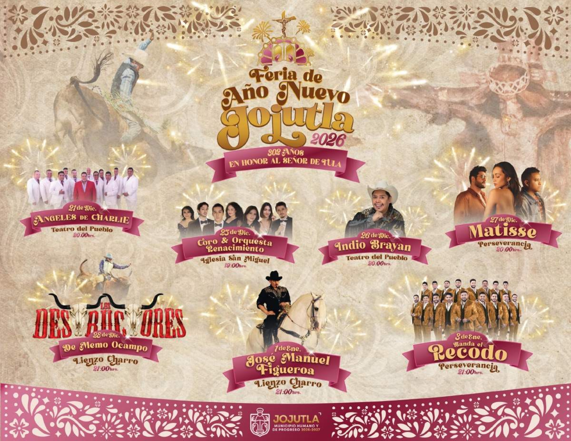 Lista, la cartelera de la Feria de Año Nuevo Jojutla 2026